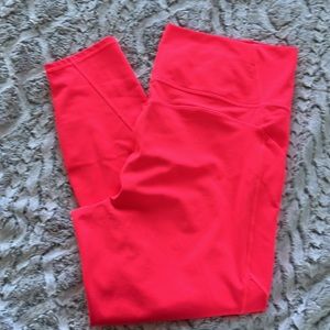 Fabletics neon pink leggings, power hold, Size XL